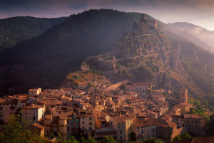 Dramatic view of Entrevaux, Alpes-de-Haute-Provence, Provence, France